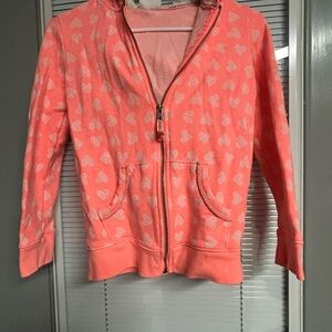 Heart Patterned Pink Hoodie